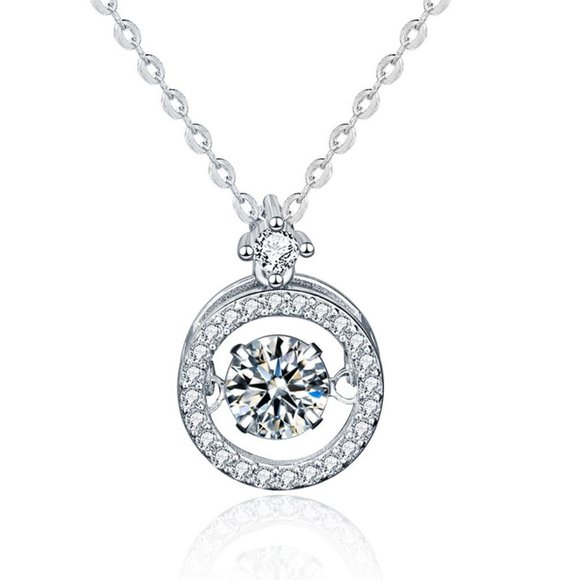 Certified 1/2 ct. t.w. Diamond Moissanite Dancing Necklace NEW - Picture 3 of 9